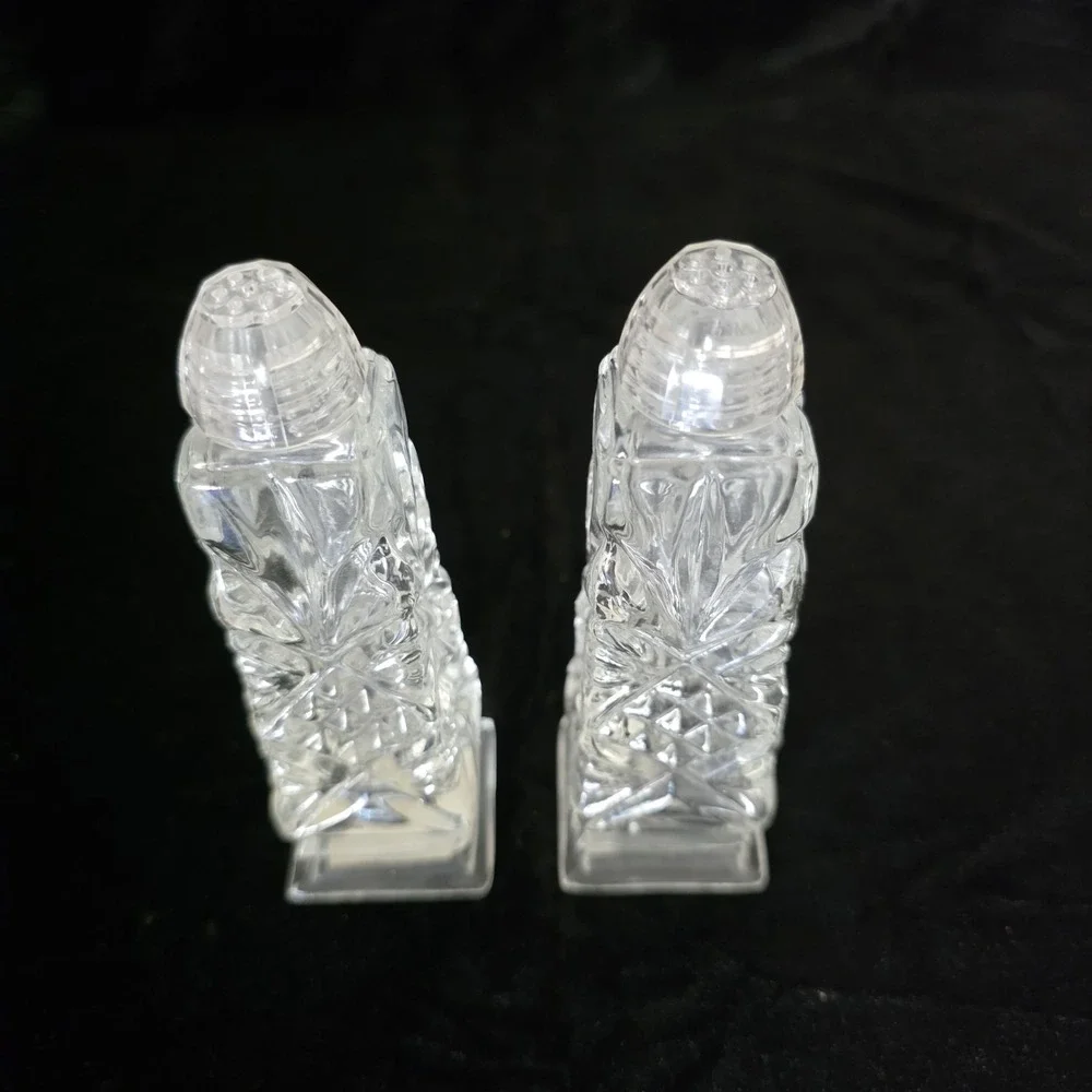 VTG Czech Republic Crystal Clear Salt And Pepper Shakers Set 5